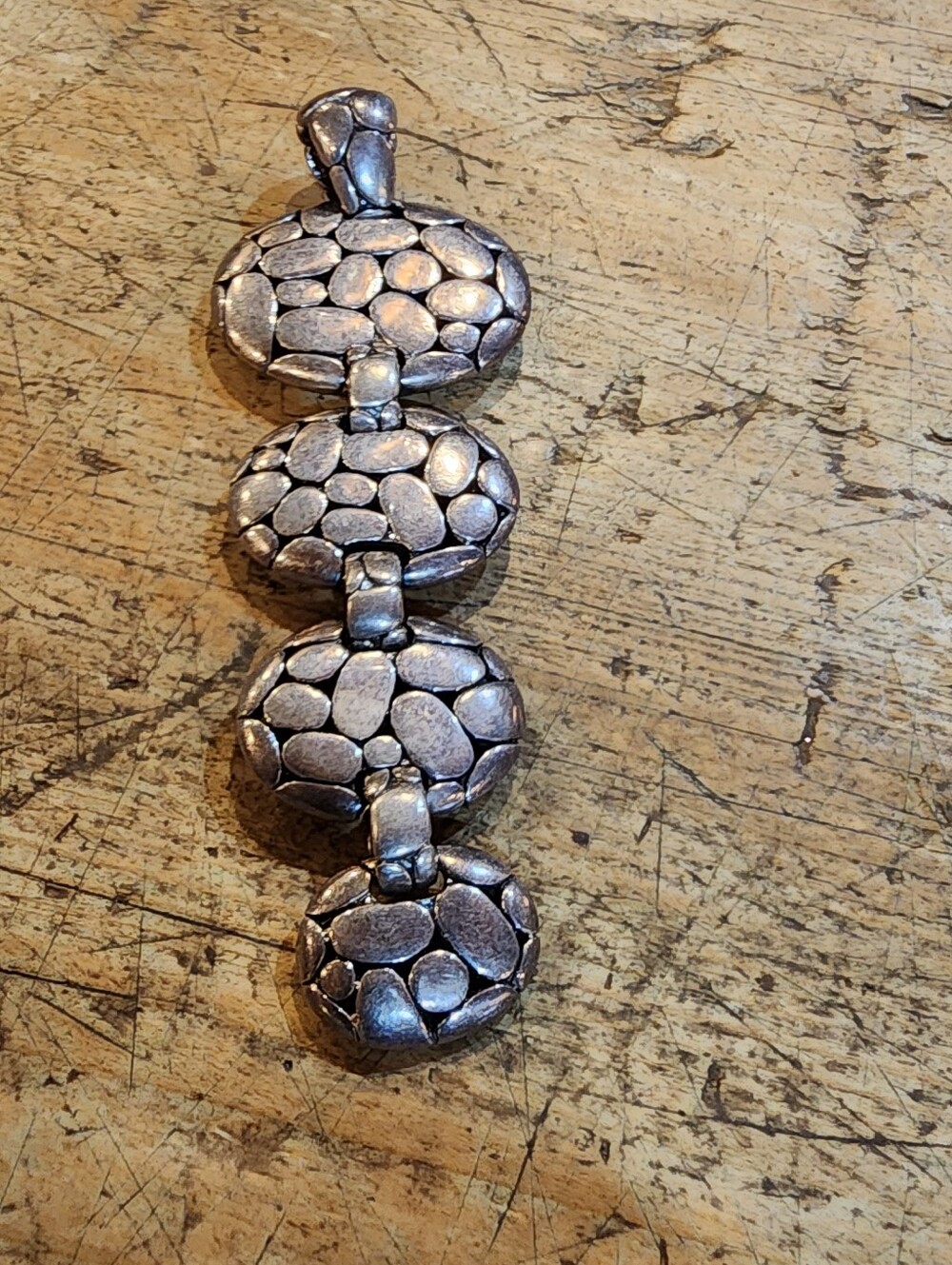 John Hardy Sterling Silver Kali Pebble Link Bracelet – Statement Designer Jewelr